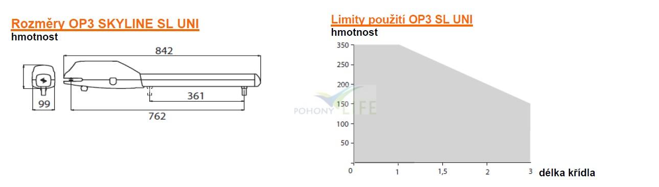 Setup OP3 SKYLINE UNI DL VIS - set pro 2-křídlé brány do 5,5m