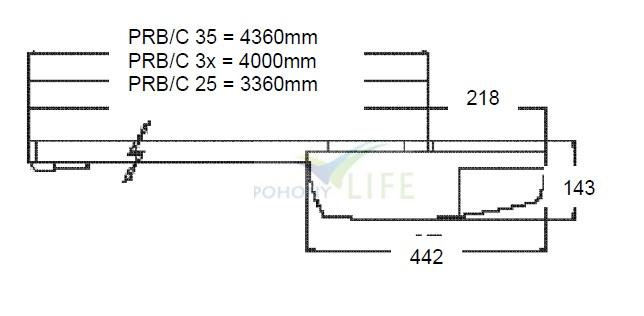 PRB25-08 - kolejnice, řemen, do 2,5m